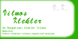 vilmos klekler business card